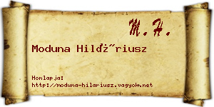 Moduna Hiláriusz névjegykártya